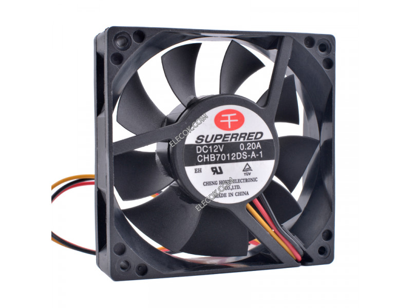 SUPERRED CHB7012DS-A-1 12V 0.20A 3wires cooling fan
