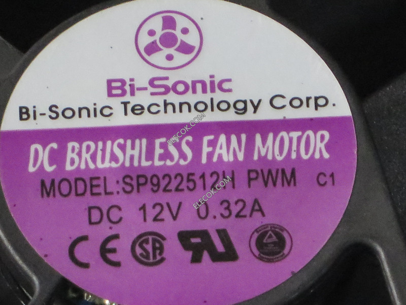 Bi-sonic SP922512H PWM 12V 0.32A 4線冷却ファン