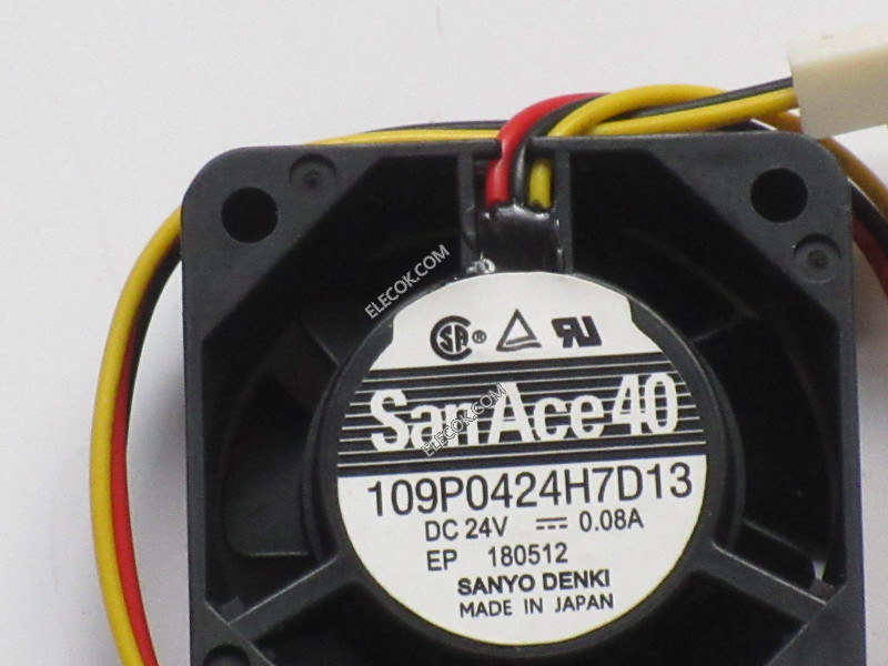 SANYO 109P0424H7D13 24V 0,08A 3wires Cooling Fan 