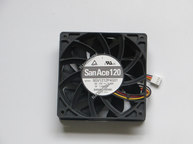 Sanyo 9GV1212P4G01 12V 1,68A 20,16W 4 cable Enfriamiento Ventilador 