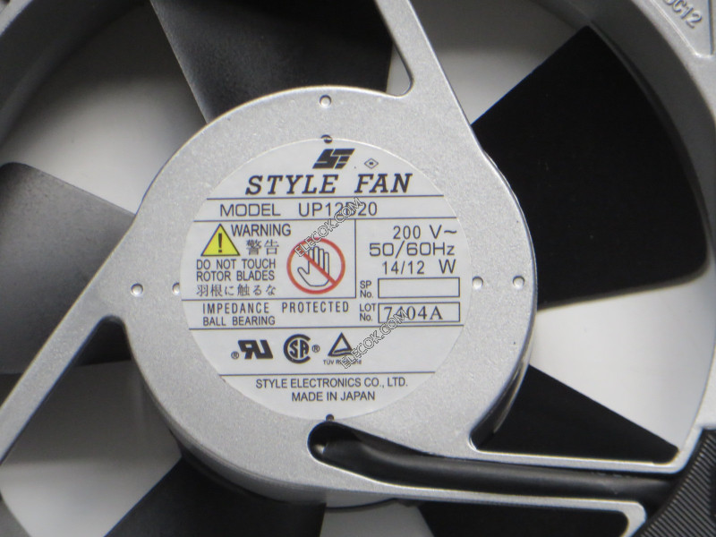 STYLE UP12B20 200V 50/60HZ 14/12W Cooling Fan with socket connection 