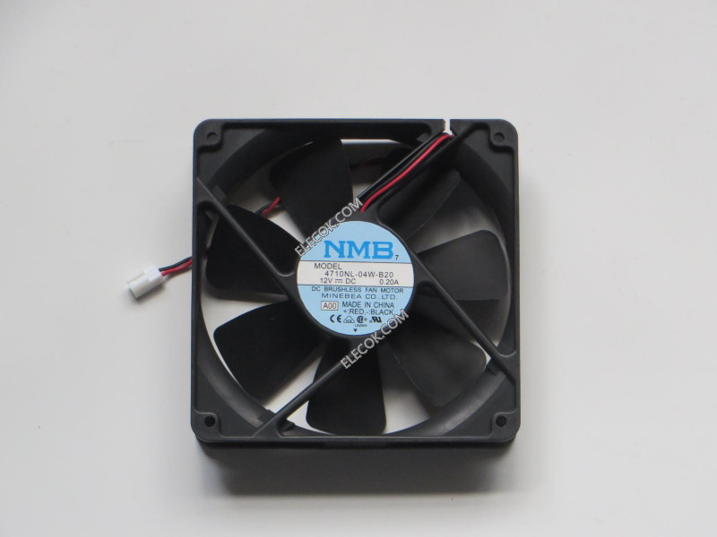 NMB 4710NL-04W-B20 12V 0.20A 2 ledninger kjølevifte 