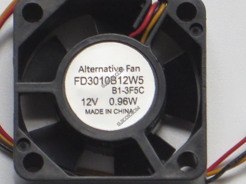 COOLTRON FD3010B12W5 Server - Square Fan B1-3F5C, DC 12V 0.96W 3-Wire, substitute
