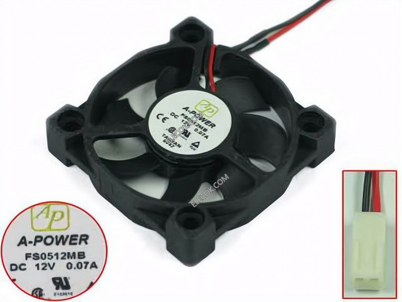 A-POWER FS0512MB 12V 0,07A 2wires cooling fan 