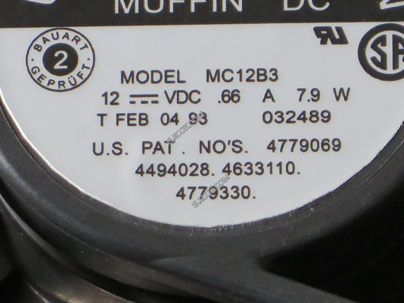 Comair Rotron MC12B3 12V 066A 2 câbler Ventilateur 