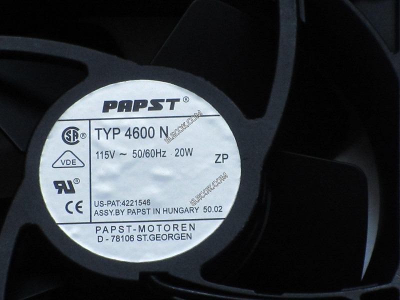 EBM-Papst TYP 4600N 115V 20W 冷却ファン改装済み