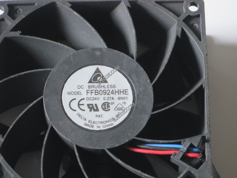 DELTA FFB0924HHE-8N01 24V 0.27A 3wires Cooling Fan