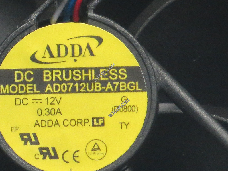 ADDA AD0712UB-A7BGL 12V 0.30A 4 câbler Ventilateur 