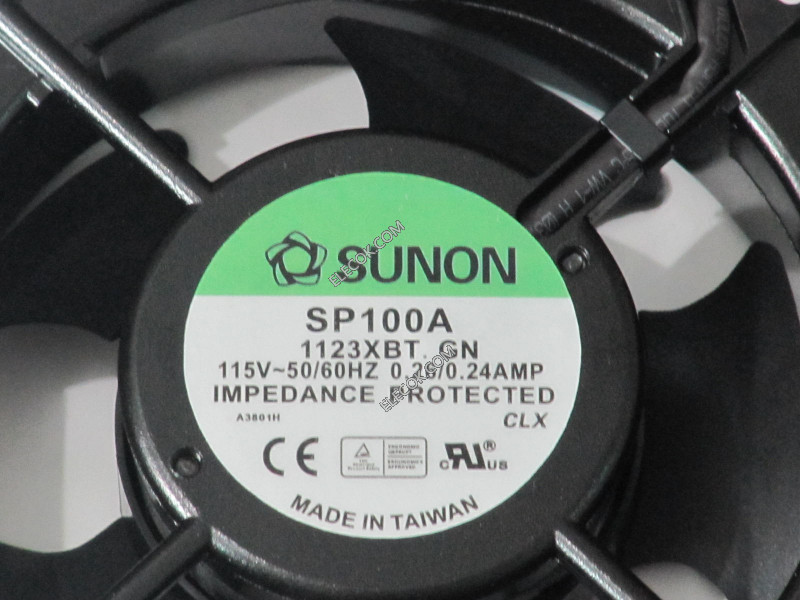 Sunon SP100A 1123XBT.GN 115V 0.26/0.24A Cooling Fan with socket connection