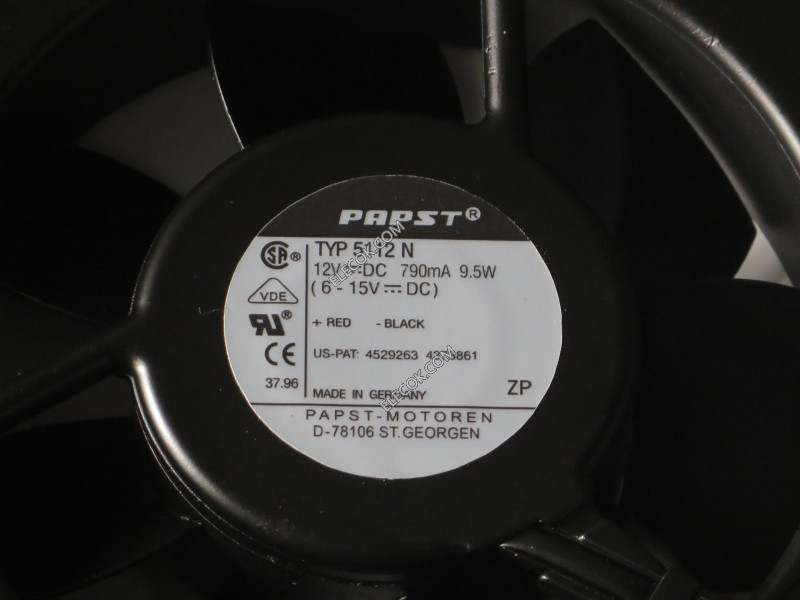 EBM-Papst TYP 5112N 12V 790mA 9,5W 2wires Cooling Fan 
