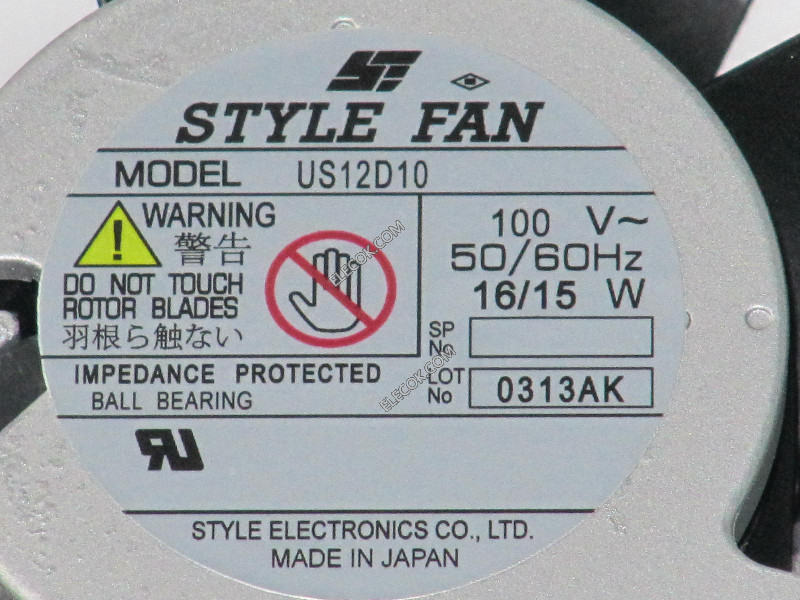 STYLE US12D10 100V 16/15W Cooling Fan refurbished