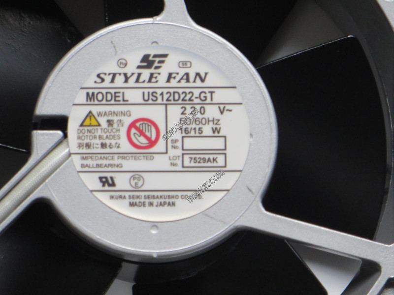 スタイルUS12D22-GT 220V 16/15W 冷却ファンとLead 線