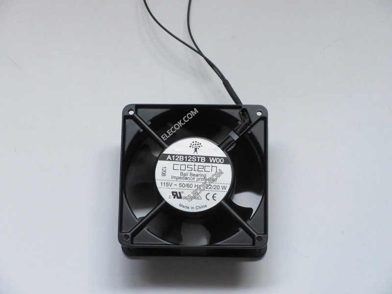 COSTECH A12B12STB W00 115V 22/20W 2wires Cooling Fan