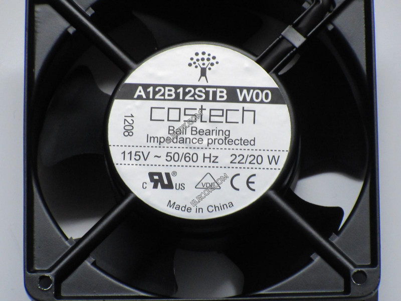 COSTECH A12B12STB W00 115V 22/20W 2wires Cooling Fan