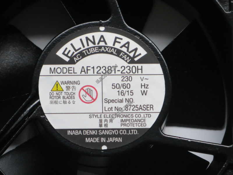 ELINA ファンAF1238T-230H 230V 16/15W 冷却ファン