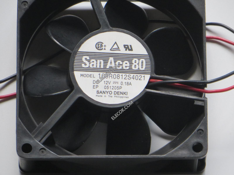 Sanyo 109R0812S4021 12V 0.18A  2wires  Cooling Fan