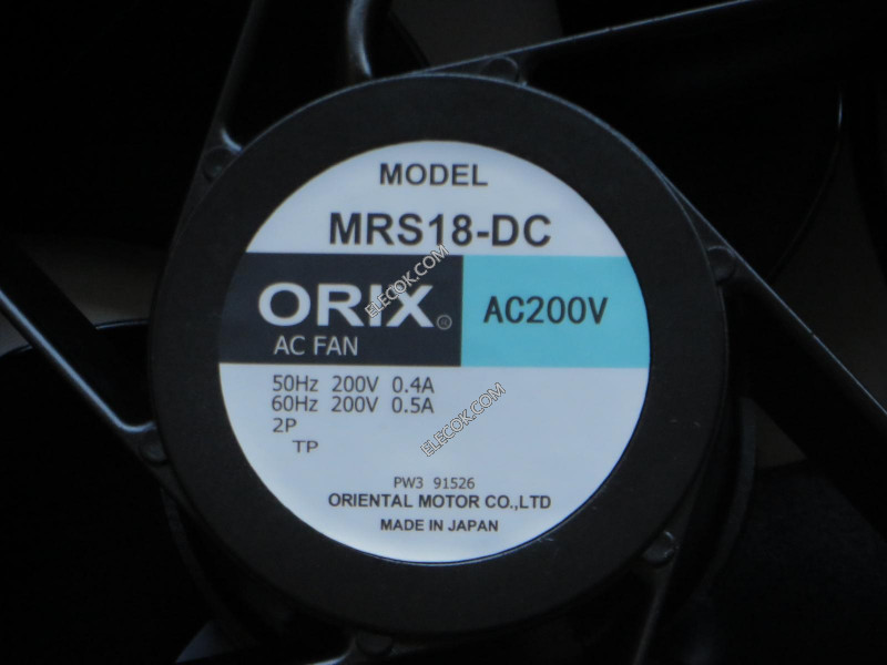 ORIX MRS18-DC 200V 0,4/0,5A 54,5/70/77W Enfriamiento Ventilador Reformado 