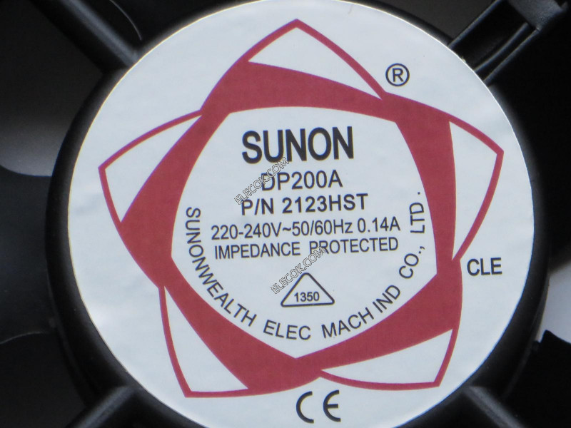 SUNON 2123HST 220/204V 0.14A 23/21W 2wires cooling Fan