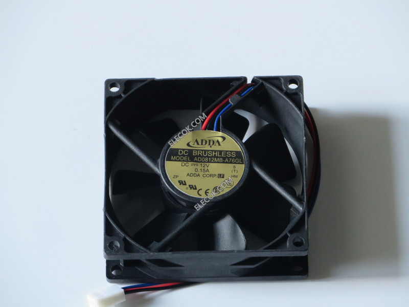ADDA AD0812MB-A76GL 12V 0.15A 1.8W  3wires  Cooling Fan