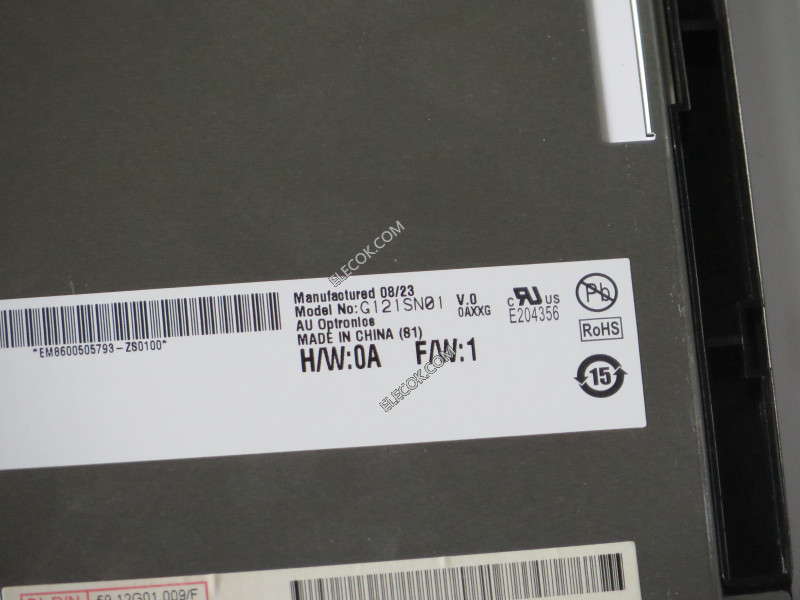 G121SN01 V0 12,1" a-Si TFT-LCD Paneel voor AUO without aanraakpaneel 