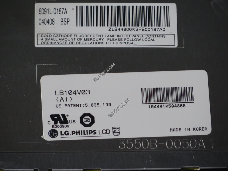 LB104V03-A1 10,4" a-Si TFT-LCD Panel för LG.Philips LCD used 