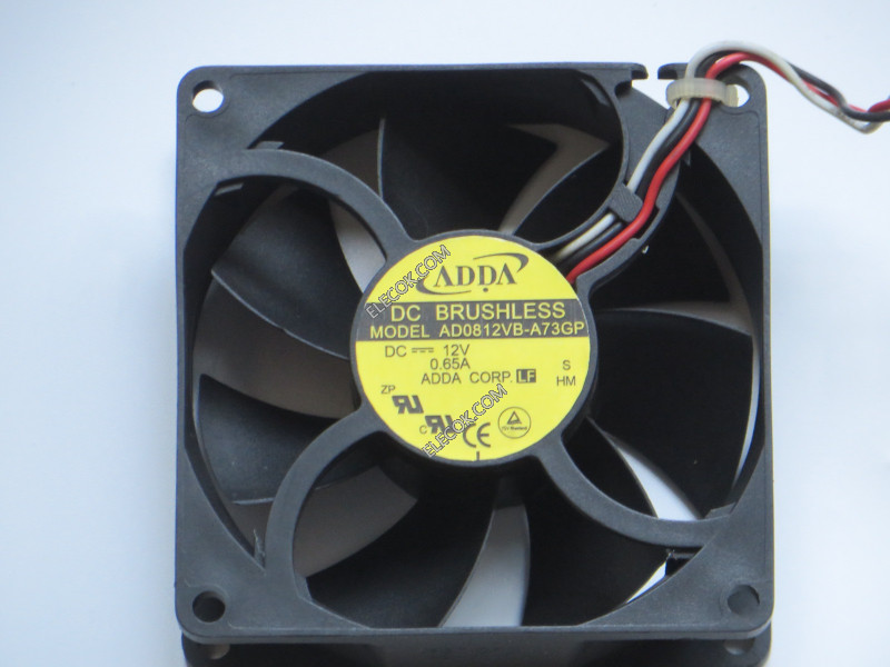 ADDA AD0812VB-A73GP 12V 0,65A 3wires Cooling Fan 
