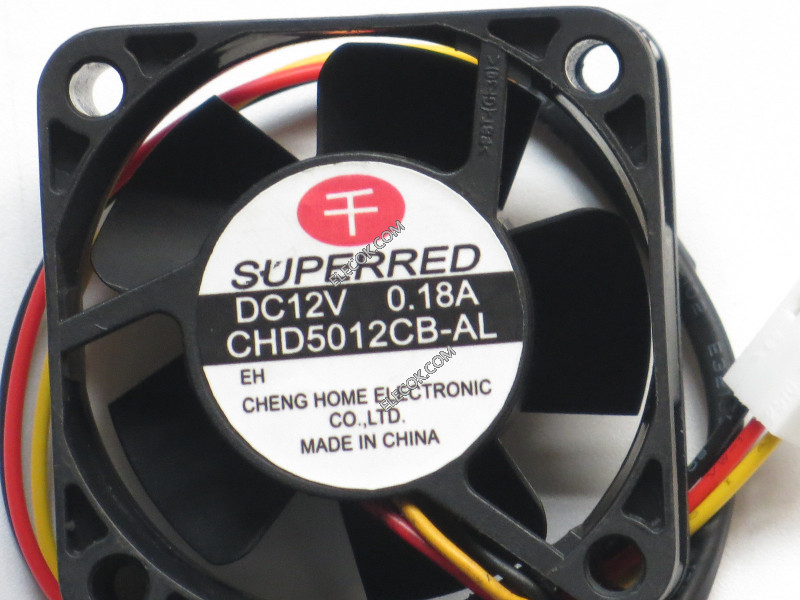 SuperRed CHD5012CB-AL 12V 0.18A 3wires Cooling Fan