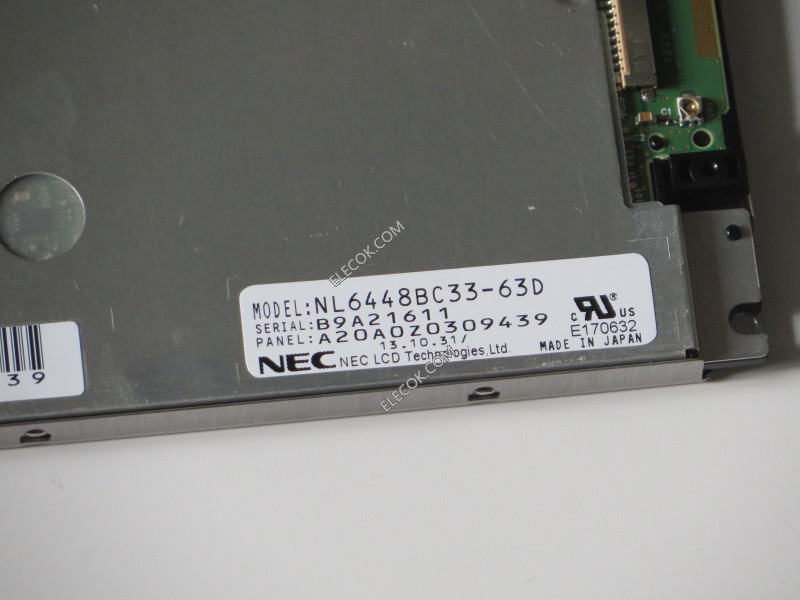 NL6448BC33-63D 10.4" a-Si TFT-LCD Panel for NEC, used