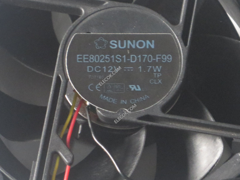 SUNON EE80251S1-D170-F99 12V 1,7W 3 cable enfriamiento ventilador 