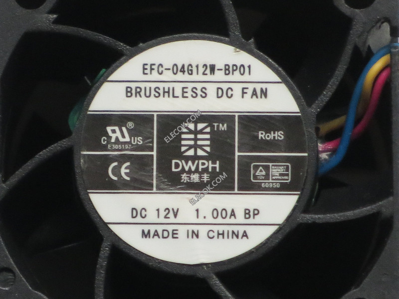 DWPH EFC-04G12W-BP01 12V 1.00A 4 câbler Ventilateur 
