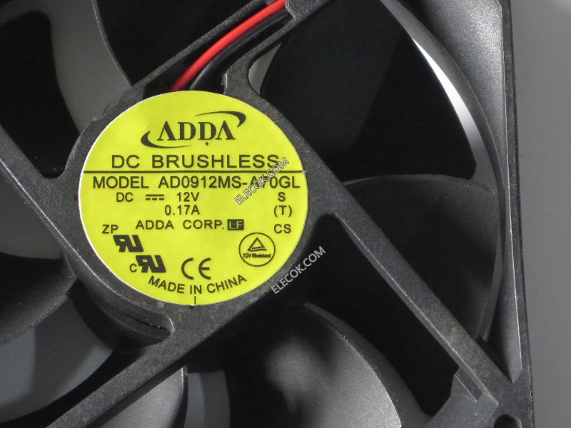 ADDA AD0912MS-A70GL 12V 0,17A 2,04W 2 câbler Ventilateur 