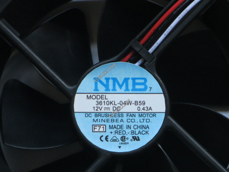 NMB 3610KL-04W-B59-F71 12V 0,43A 3 kablar Kylfläkt 