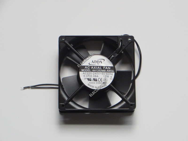 ADDA AA1252MB-AWGL 220-240V   50/60HZ   0.07/0.08A  17W  2wires Cooling Fan, replace