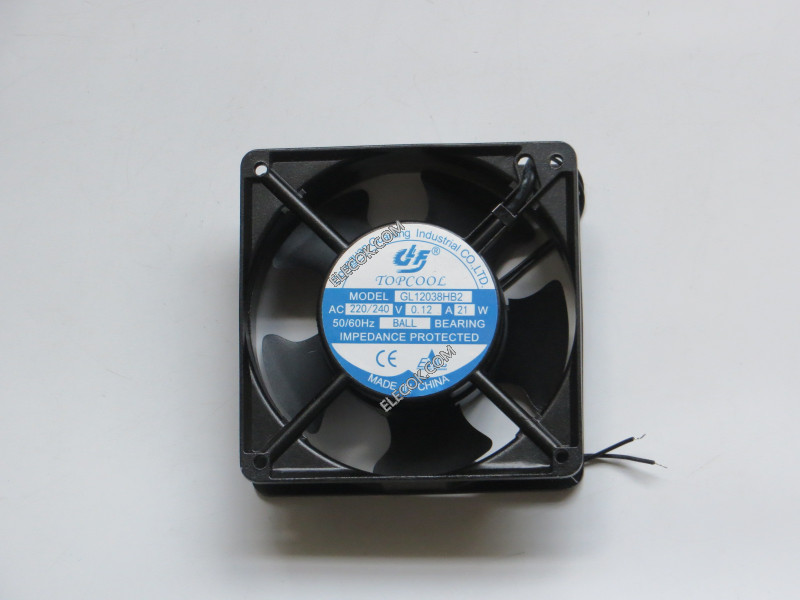 TOPCOOL   GL12038HB2    AC220/240V  0.12A  21W   50/60HZ   2 wires Cooling Fan 