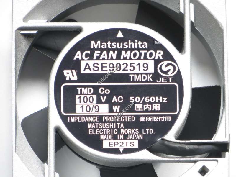 Matsushita ASE902519 100V 10/9W Enfriamiento Ventilador socket connection 