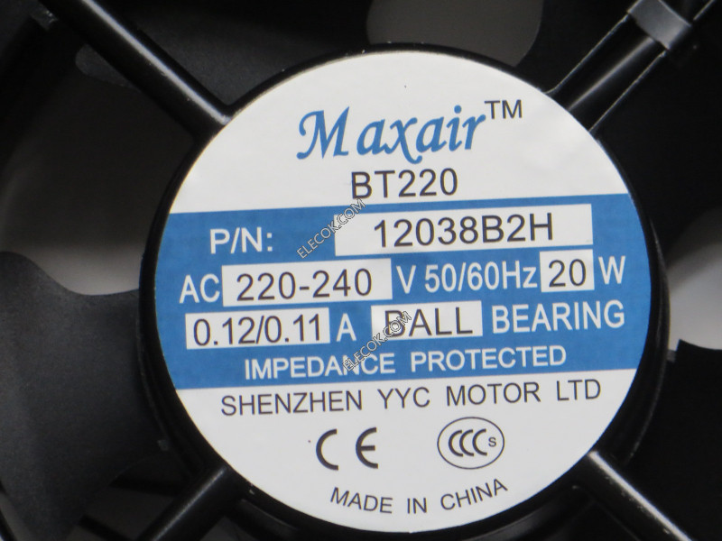 Maxair 12038B2H 220/240V 0.12/0.11A 2線冷却ファン
