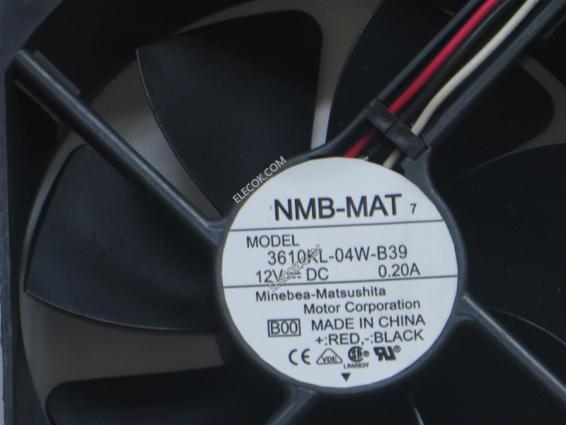 NMB 3610KL-04W-B39 12V 0,2A 3 draden Koelventilator 