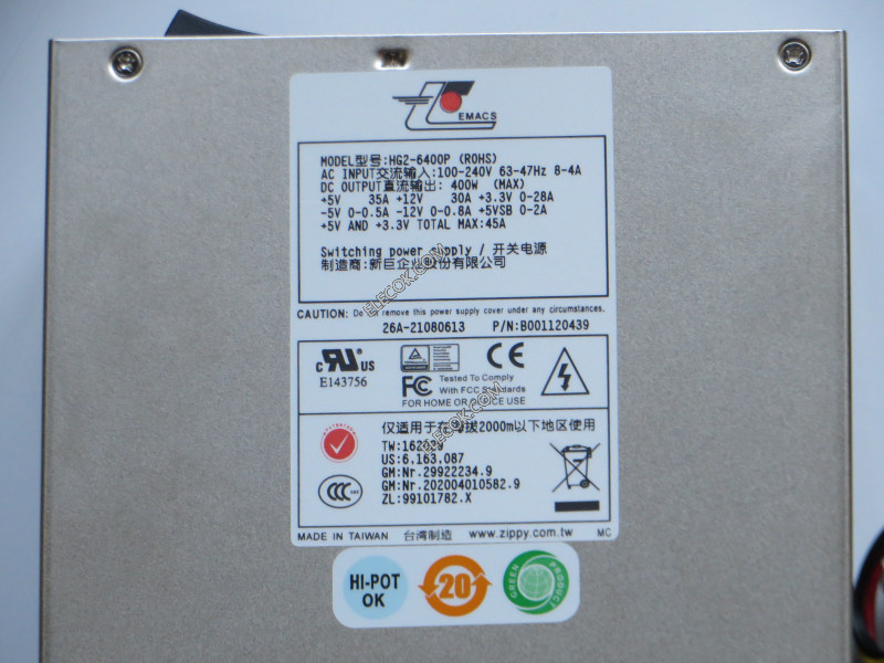 EMACS HG2-6400P( ATX ) Server-Power Supply HG2-6400P (ROHS)