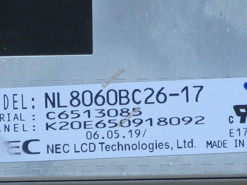 NL8060BC26-17 10,4" a-Si TFT-LCD Panel para NEC usado 