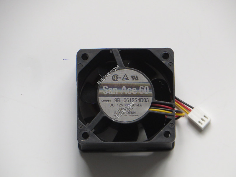Sanyo 9RH0612S4D03 12V 0,14A 3 cable Enfriamiento Ventilador 