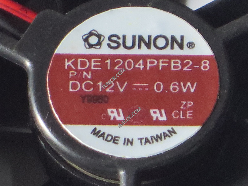 Sunon KDE1204PFB2-8 12V 50mA 0,6W 2 ledninger Kjølevifte 