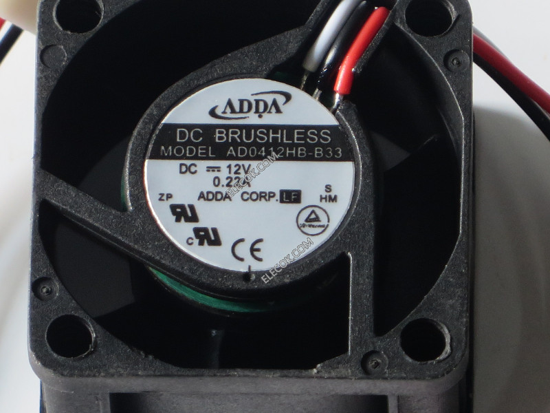 ADDA AD0412HB-B33-LF 12VDC 0.22A 3線冷却ファン40mm 