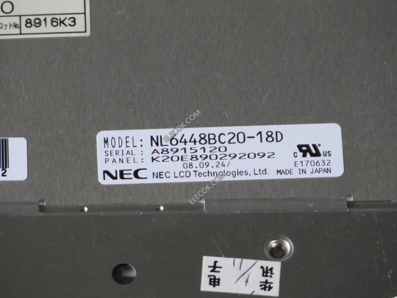 NL6448BC20-18D 6,5" a-Si TFT-LCD Panel for NEC Used 