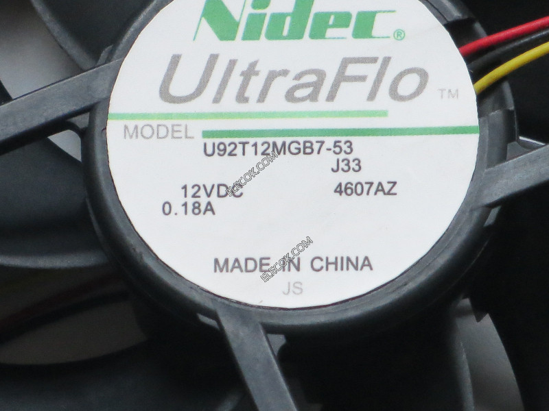 NIDEC UltraFlo 9cm Vifte U92T12MGB7-53 12V 0,18A 3 wries 