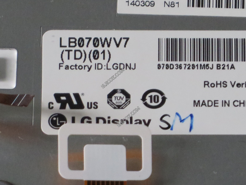 LB070WV7-TD01 7.0" a-Si TFT-LCD Panneau pour LG Afficher 8 épingles verre tactile 