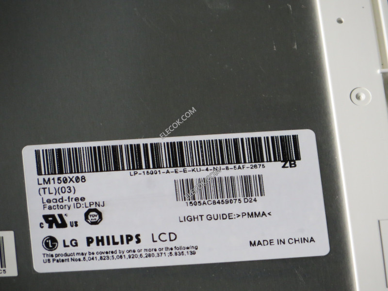 LM150X08-TL03 15.0" a-Si TFT-LCD Panel til LG.Philips LCD used 