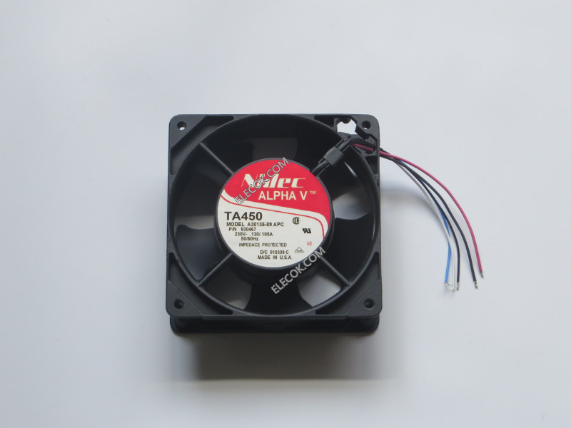 Nidec A30135-89 230V 0.13/0.105A  5wires  fan without connector