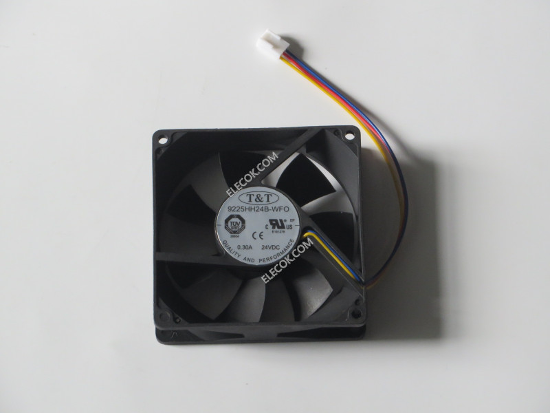 T&amp;T 9225HH24B-WFO 24V 0.30A 3wires Cooling Fan Used og Original 