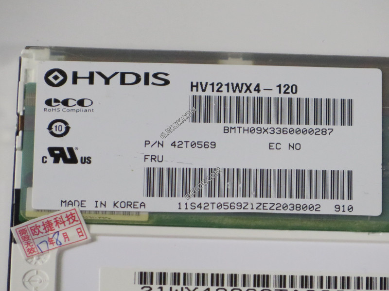 HV121WX4-120 12.1" a-Si TFT-LCD Panel for BOE HYDIS