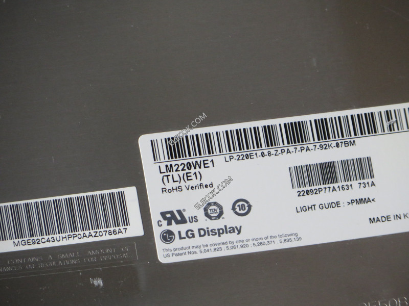 LM220WE1-TLE1 22.0" a-Si TFT-LCD Panel para LG Monitor usado 